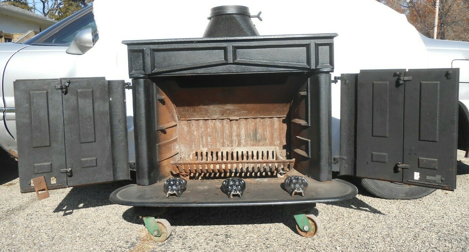 Vintage Ben Franklin Black Cast Iron Wood Burning Stove Pick-Up Only | eBay