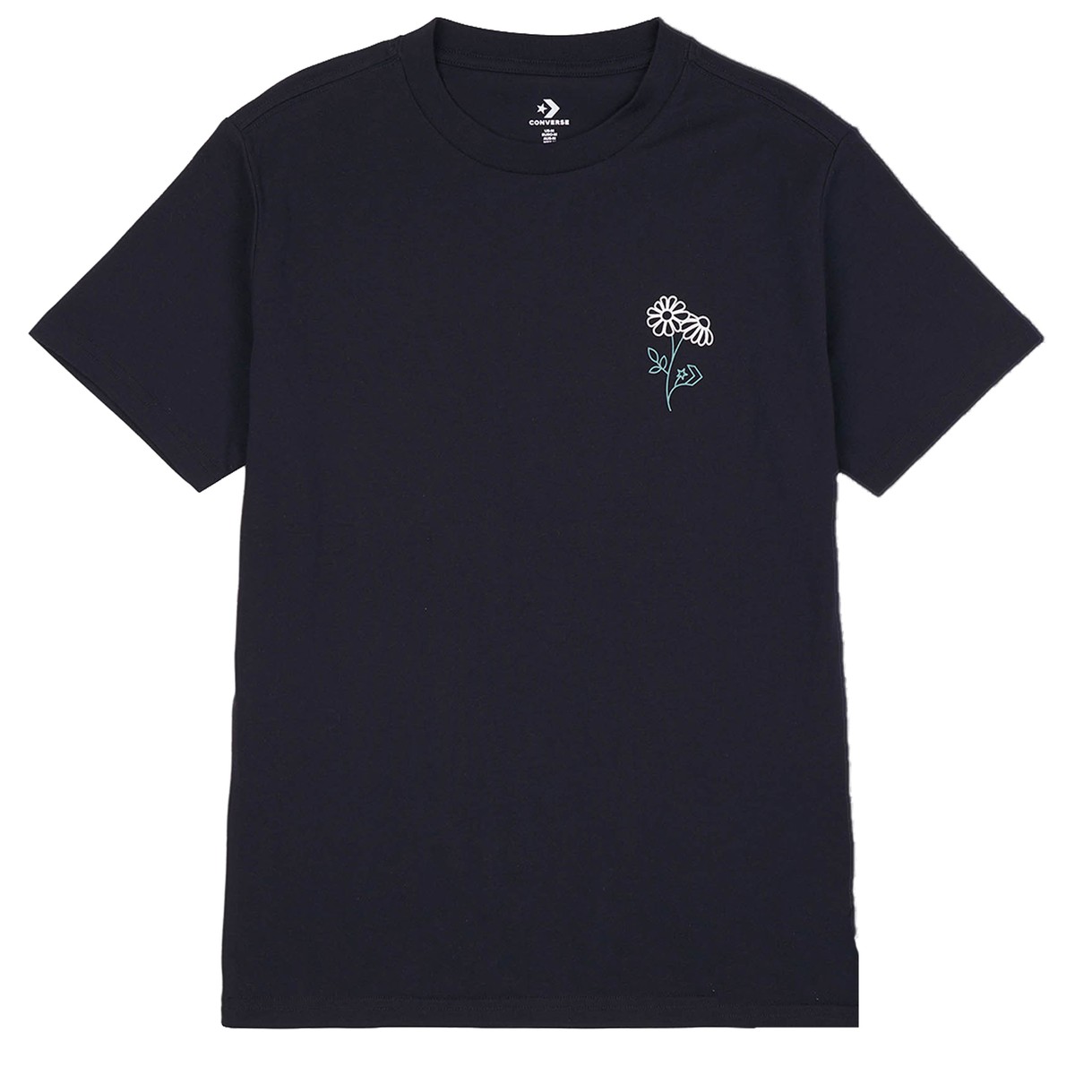 Converse T-Shirt da Donna Spring Blooms Flower Nera Codice