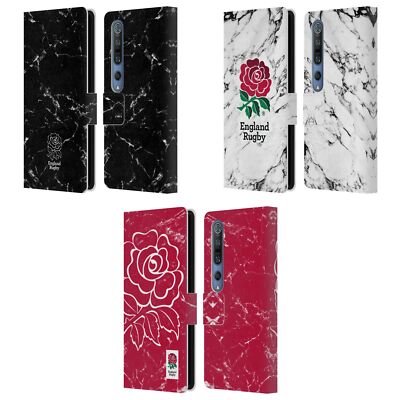 OFFICIAL ENGLAND RUGBY UNION MARBLE LEATHER BOOK WALLET CASE FOR XIAOMI PHONES