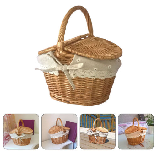 Bread Basket Moon Cake Gift Box Outdoor Picnic Basket Wicker Storage Bin - Afbeelding 1 van 12