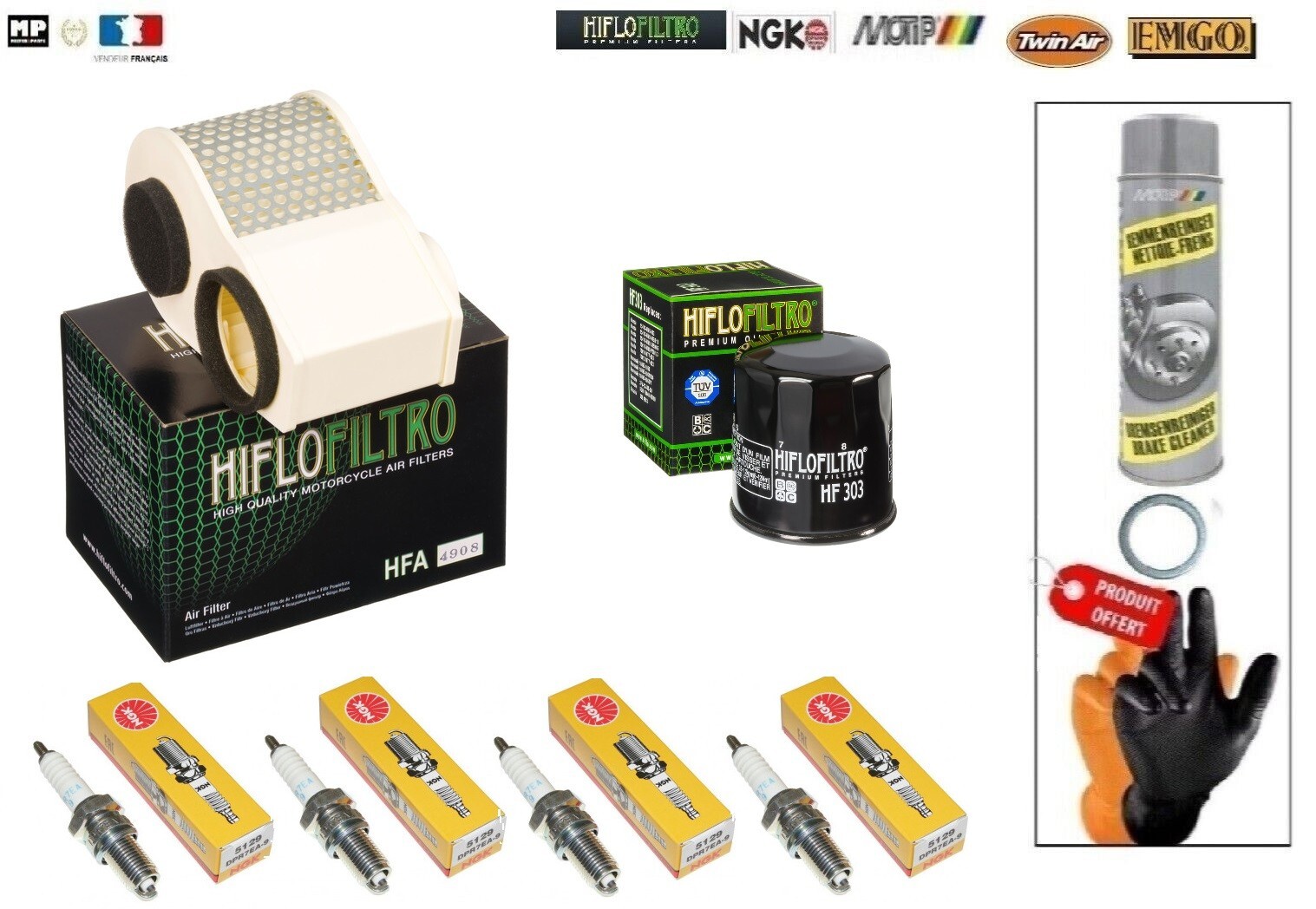 Kit Entretien YAMAHA XVZ 1300 Royal Star 1996-1999 sans huile pour révision moto custom