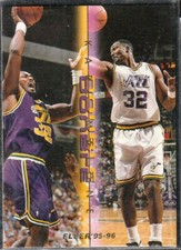 Karl Malone 1995-96 Fleer Double Double Insert Basketball Card #7 Utah Jazz