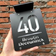 Solar LED Personalisierte Hausnummerleuchte beleuchtet mit LED Hausnummer Acryl