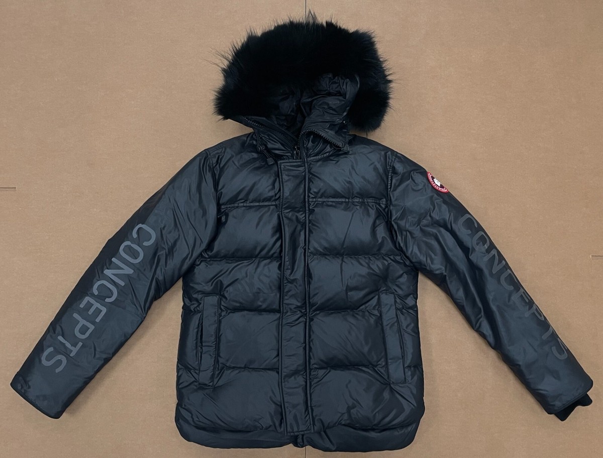 CONCEPTS CNCPTS X CANADA GOOSE MACMILLAN JACKET BLACK REAL FUR SZ  