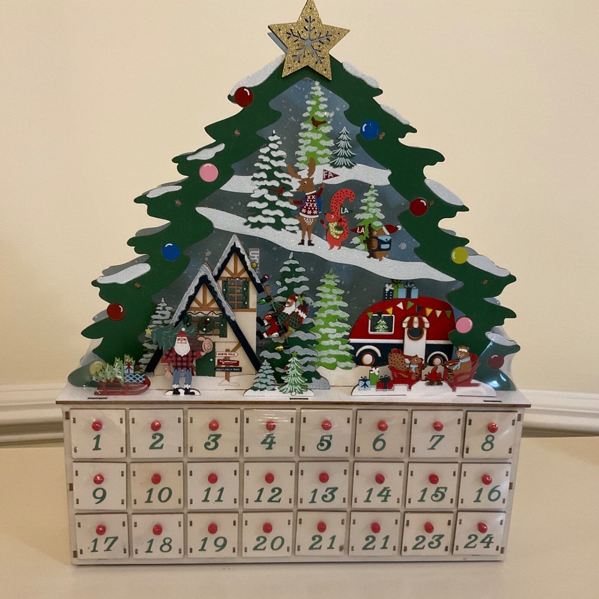 NEW World Market Laser Cut Wood Christmas advent calendar