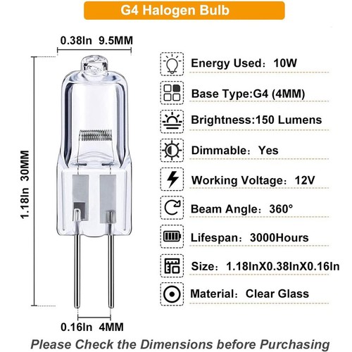 2Pcs 10W 12V G4 Replacement Light Bulb For ML10WH2 ML10W2D LT9D CL877 Malibu - Picture 2 of 7