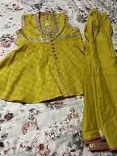 Ethnic Girls 2 Piece Garara suit Yellow -Size 9/10