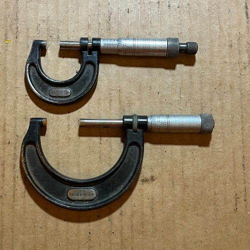 Starrett No. 436 1" & 2" Outside Micrometers L.S.S. USA set of 2