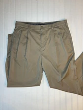 Pro Tour Khaki Performance Pants Polyester Blend Golf Size 36x32 Active Cuffed