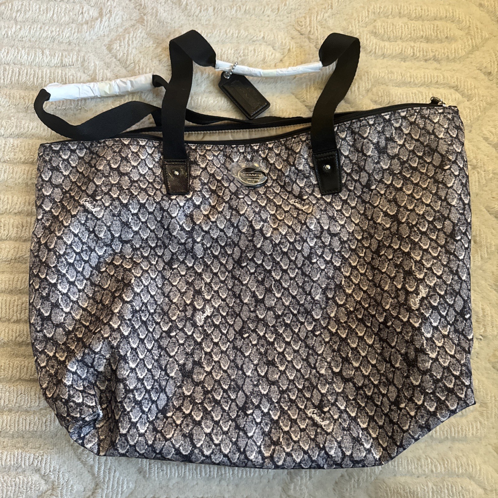 Coach Getaway Snake Print Packable Weekender Trav… - image 1