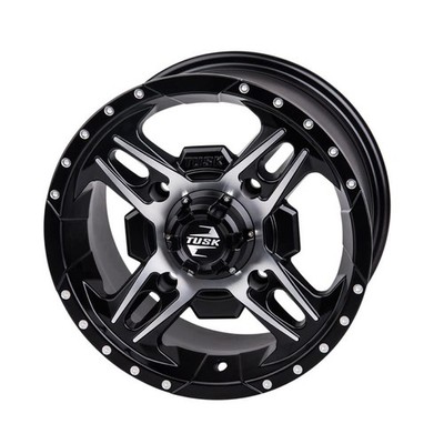 4/156 Tusk 185-277-00061463-be9e68 Beartooth Wheel 12x7 4.0 + 3.0 Machined/Black