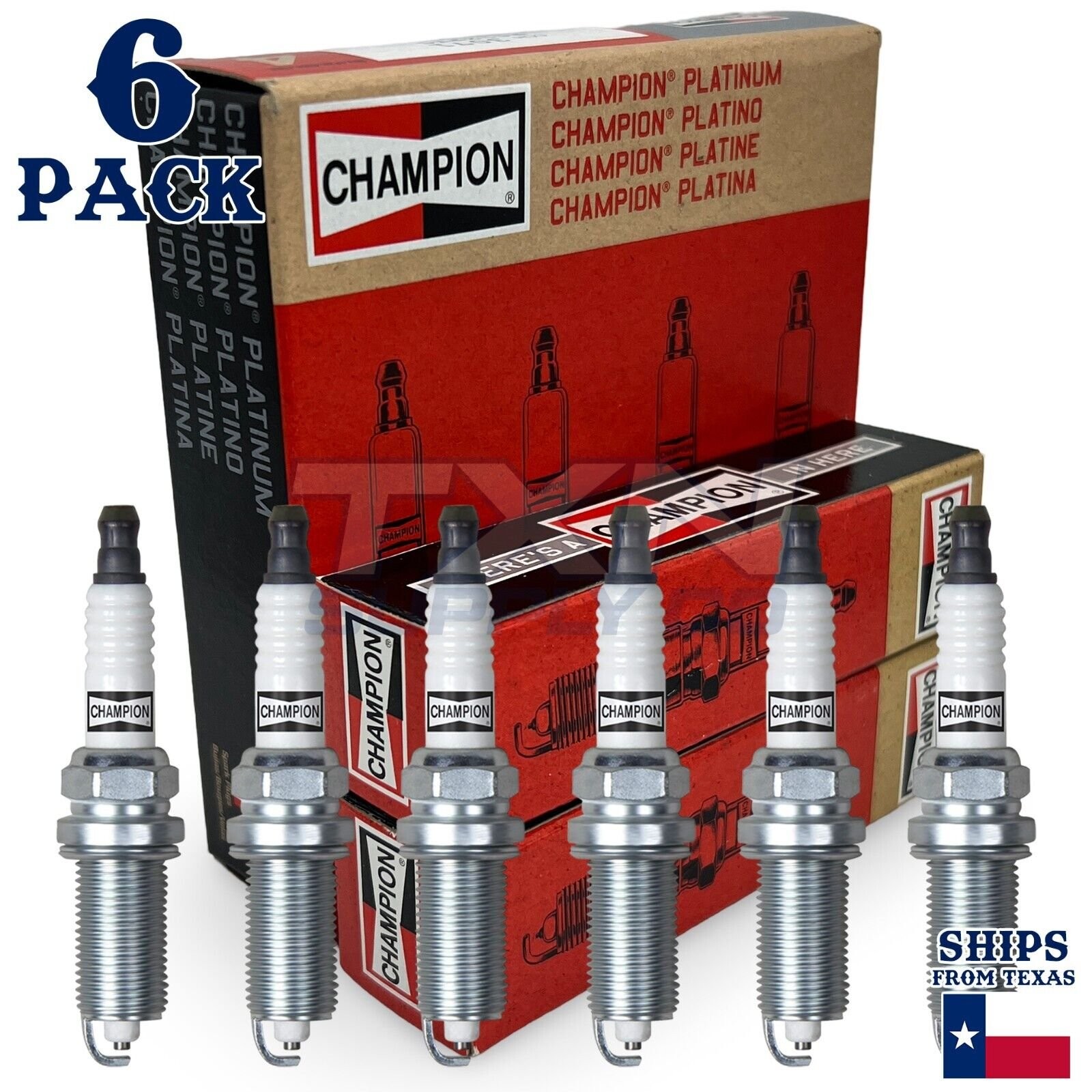 6 Pack Champion Platinum Spark Plugs for 1989-1991 Sterling 827 2.7L V6