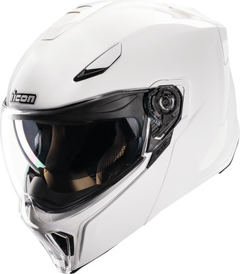 ICON Threshold  Modular Helmet Solid Glossy White