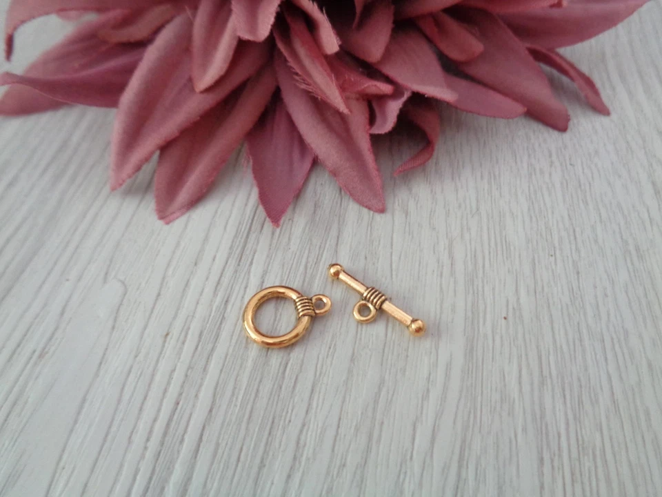 Ring - Stab - Knebelverschluss antik gold - Bild 1 von 1