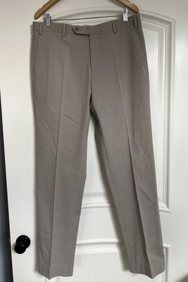 Zanella Men s Dress Pants 36 Taupe Gray Slim Fit Cotton Stretch Made in Italy