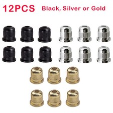 12Pcs String through Body Ferrules Fit For Bass Guitar - Silver, Black, Gold US
