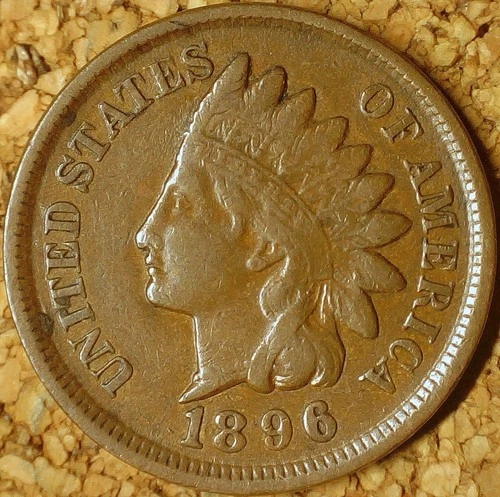 1896 Indian Head Cent - HIGHER GRADE VF+++ WITH GREAT COLOR AS SHOWN  (M679)