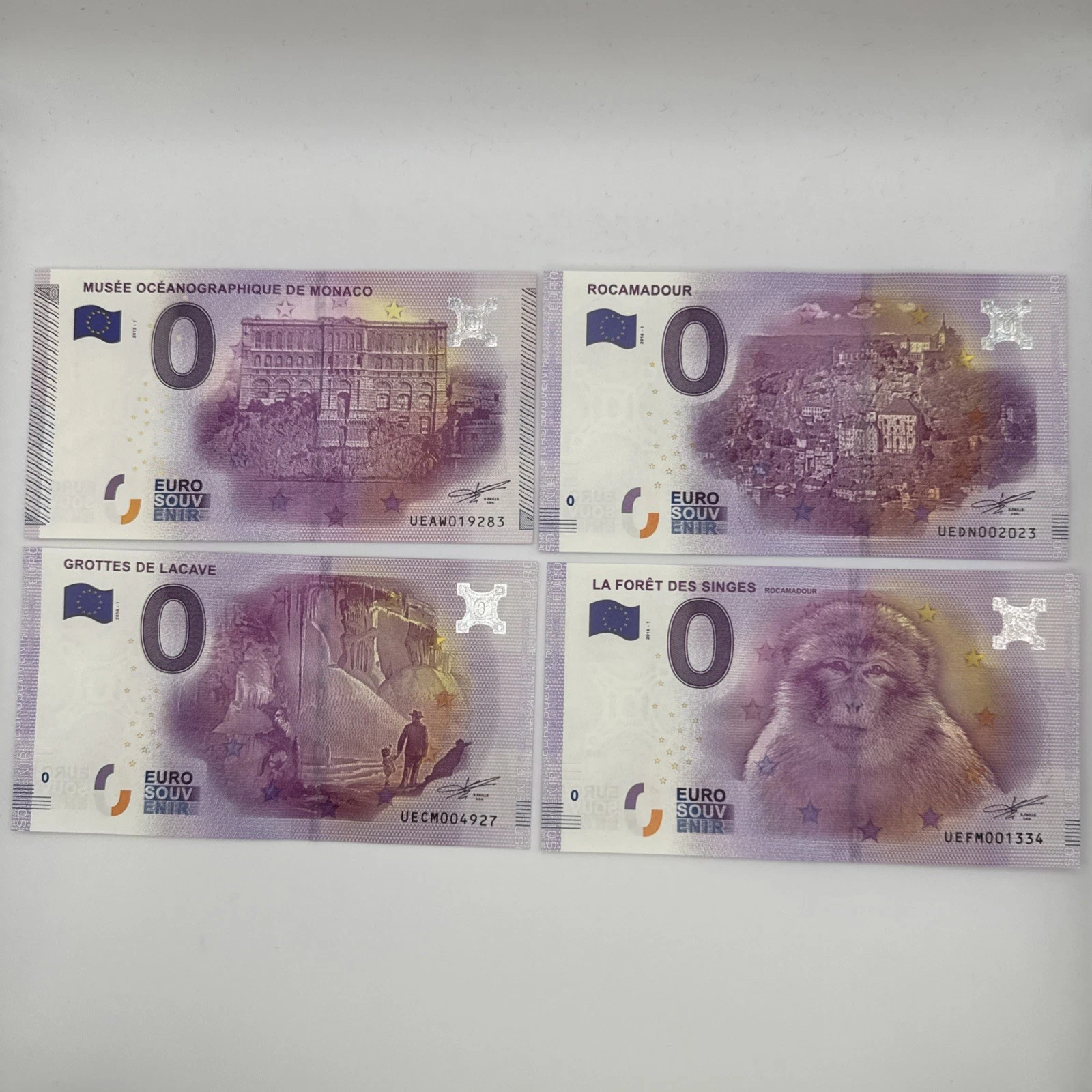 Billet Zéro 0 € Euro Touristique / Souvenir 2015-1 et 2016-1