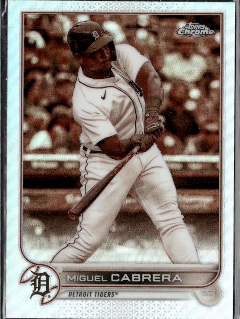 Miguel Cabrera 2022 Topps Chrome #96 Negative Refractor Detroit Tigers