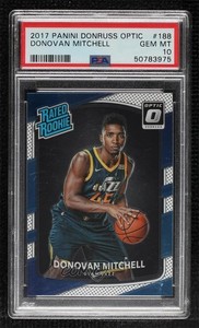 2017-18 Panini Donruss Optic Rated Donovan Mitchell #188 PSA 10 GEM MT Rookie RC