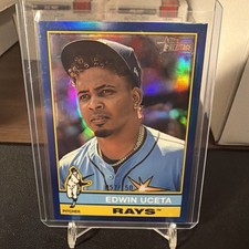 2025 Topps Heritage - Edwin Uceta (#390) Chrome Blue Refractor /150