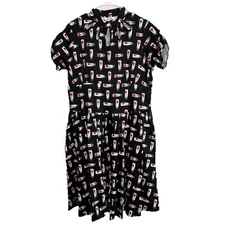 Unique Vintage Womens Retro Pinup Dress Size XL Knee Length Floral Rockabilly W4