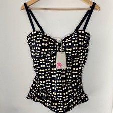 BODEN Retro Sunglasses Print Tankini Swim Top Womens U.S. 12 NEW Padded Bra Cups