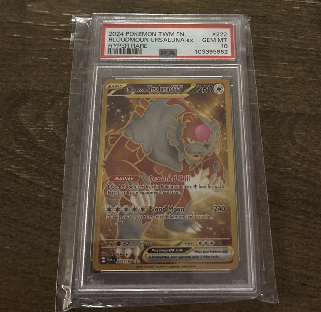2024 POKEMON TWM EN-TWILIGHT MASQUERADE HYPER RARE BLOODMOON URSALUNA EX PSA 10