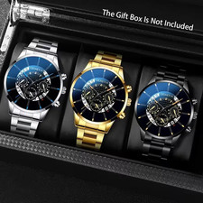 3PCS Fashion Business Watch Set Luxury Analog Quartz Watch Set Without Box