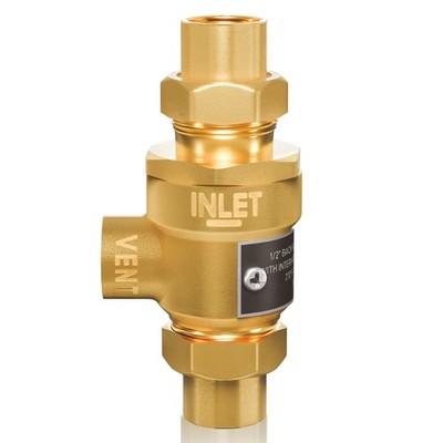 1/2'' 9D-M3 Backflow Preventer, Brass Dual Check Valve with 1/2 Inch, 