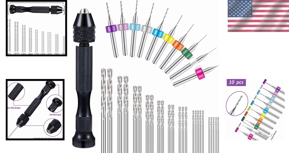 Deluxe 36-Piece Mini Hand Drill Kit for Crafts: Variable Speed & Portable Design - Image 2 of 4