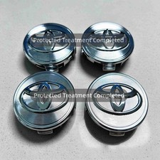 4pcs 2.44in Black Thread Wheel Center Caps For Toyota Crownpriuscorollacamry