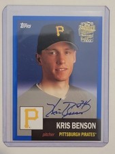 2016 Topps Archives Fan Favorites Kris Benson 1953 Design Blue Border /199 Auto