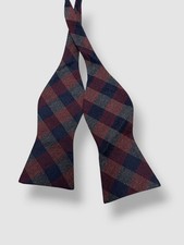 Tommy Hilfiger Men's Red Plaid Self Tie Bow Tie