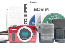 Canon EOS M fotocamera digitale mirrorless obiettivo rosso 18-55 mm con scato...