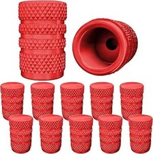 Metal Tire Valve Stem Caps With Rubber Ring Dust Proof U Color Red 12 Pack