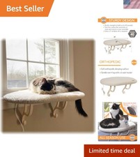 Deluxe Heated Cat Perch - 14x24in Hammock for Large Cats with Washable Cover