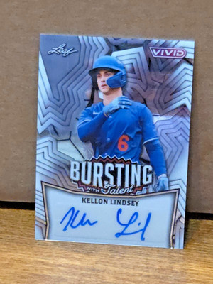 2025 Leaf Vivid Bursting with Talent Signature KELLON LINDSEY Rookie Auto