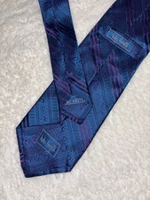 Italo Ferretti Blue Floral Iridescent Silk Tie Floral Handmade Italy $310