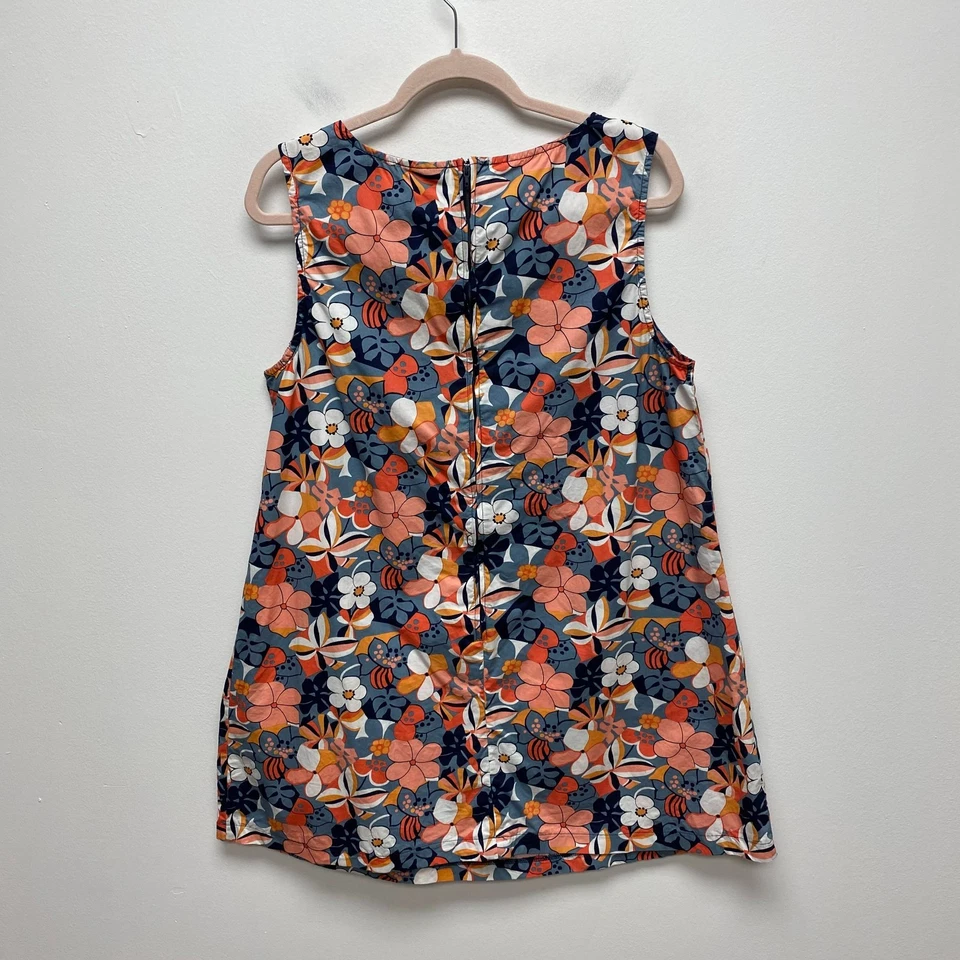 ModCloth Womens Blue Pink Floral Summer Retro Sleeveless Mini Shift Dress XL - Image 3 of 4