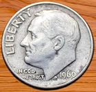 1960-D Roosevelt Dime (VG) 90% Silver