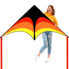 Delta Kite for Kids  Adults - Easy to Fly Large Single Line Beach Kite