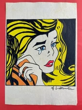Roy Lichtenstein (Handmade) Drawing On Old Paper signed and stamped