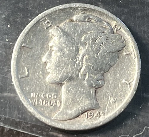 1943 10C Mercury Dime .900 Silver Very Good Coin