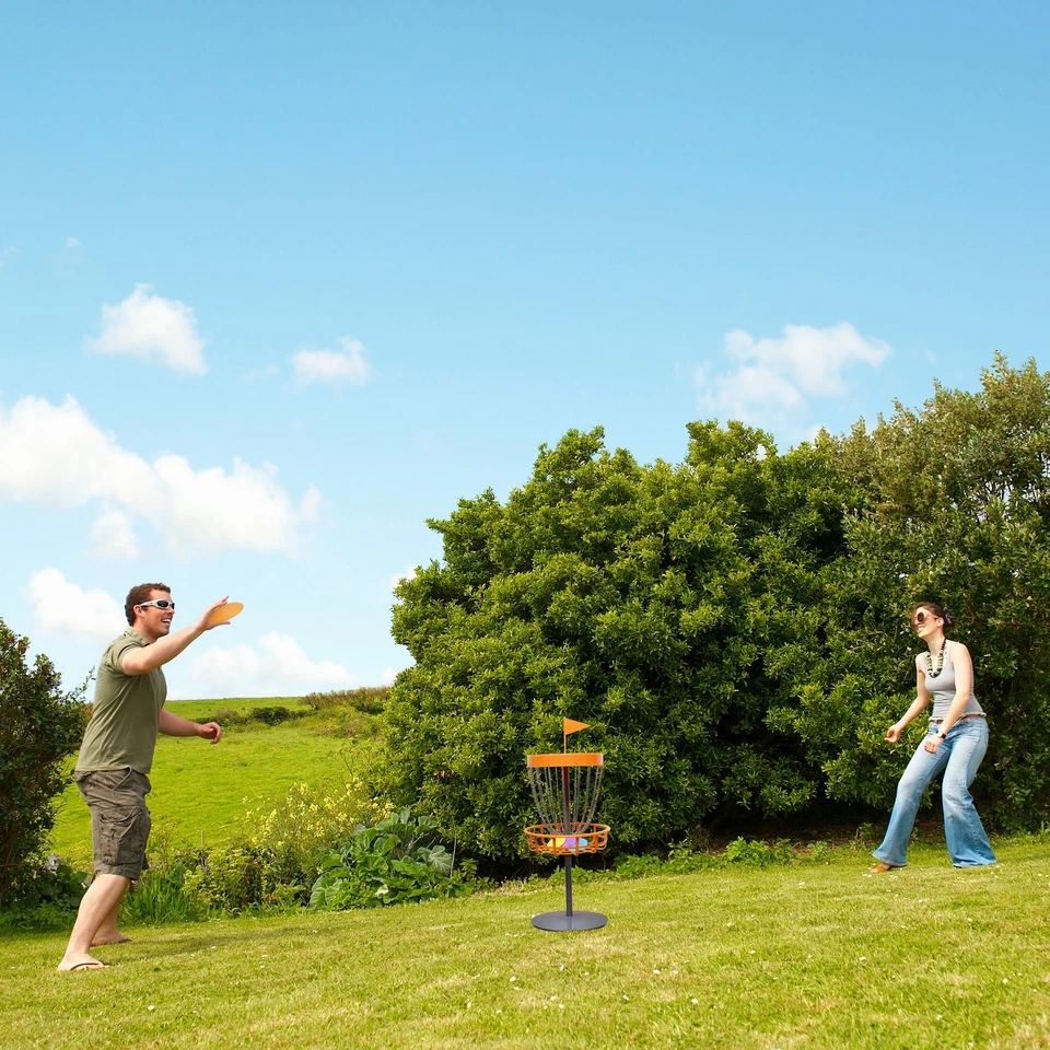 Get Out! Portable Disc Golf Basket with 5 Flying Discs - 30in Mini Disc Golf Net - Image 4 of 4