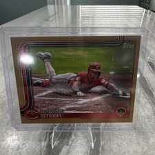 Topps 2025 Series 1 Spencer Steer Cincinnati Reds Gold Border #37 /2025