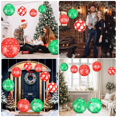 12er Pack Riesiger Aufblasbarer Weihnachtsschmuck für Außendekoration, Große Chri... - Bild 7 von 7