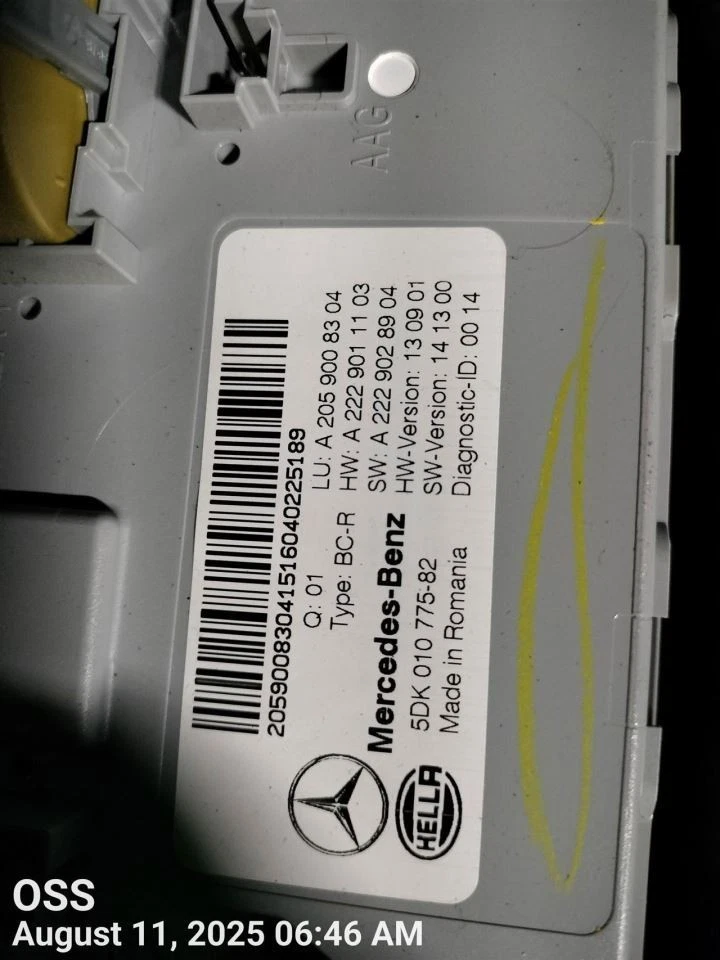 CHASIS CONTROL MODULE A 205 900 83 04 2015-2016 MERCEDES-BENZ C300 Foto 3 de 4