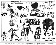 Unmounted Rubber Stamp Plate, Unmounted/Uncut Pink Rubber Stamps