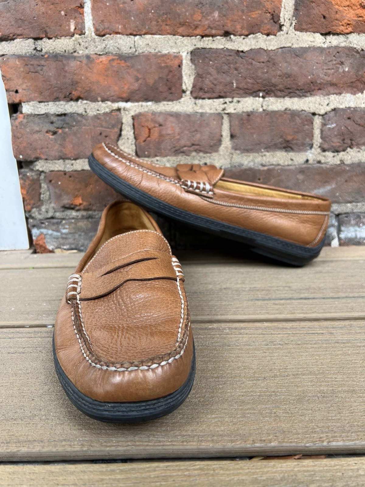 Peter Millar Driving Penny Loafer Casual Shoes Mens US 11 Wide Brown Brazil Made